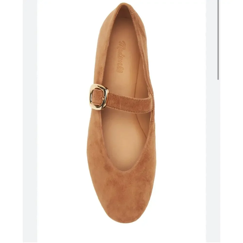 Madewell Women's The Remy Mary Jane Flat Shoes Comfort Dried Acorn Size 8 NWOB